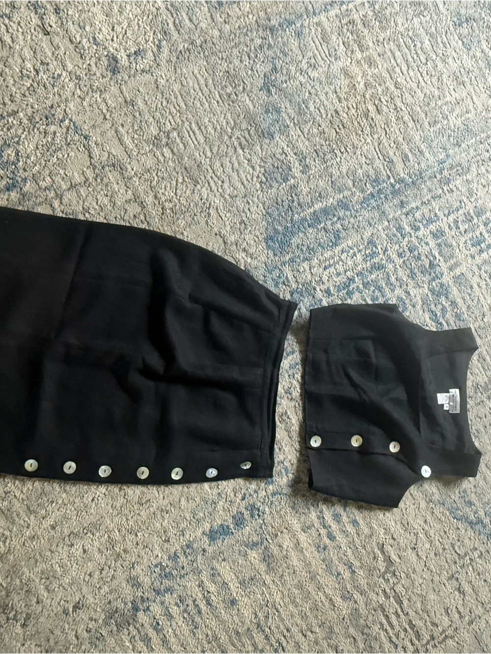 Spiegel Black Button-Accent Top and Skirt Set